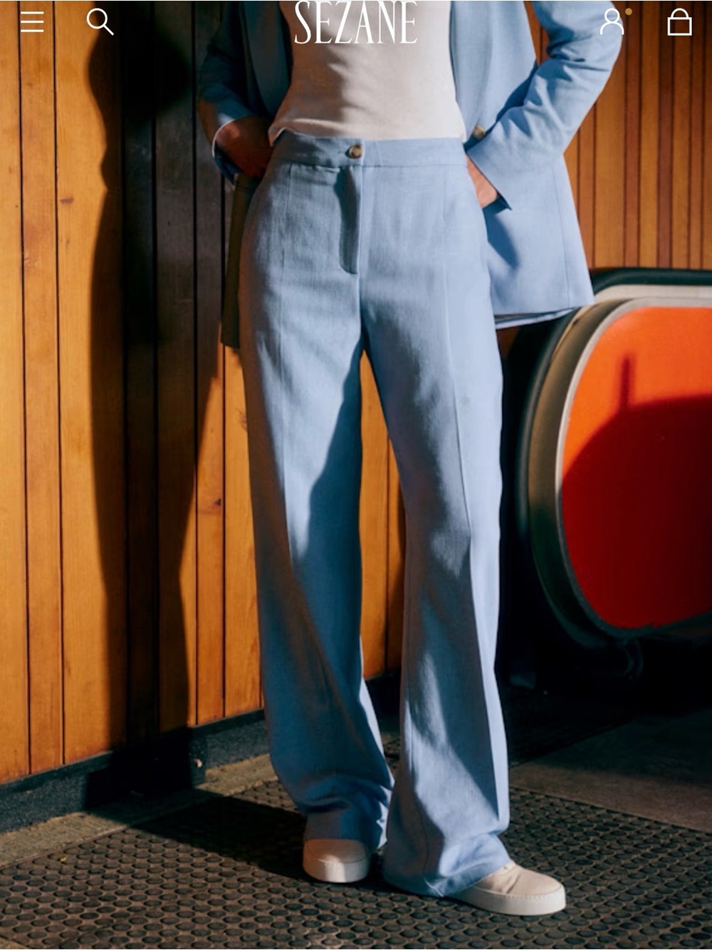 Sezane Martin trousers pale blue